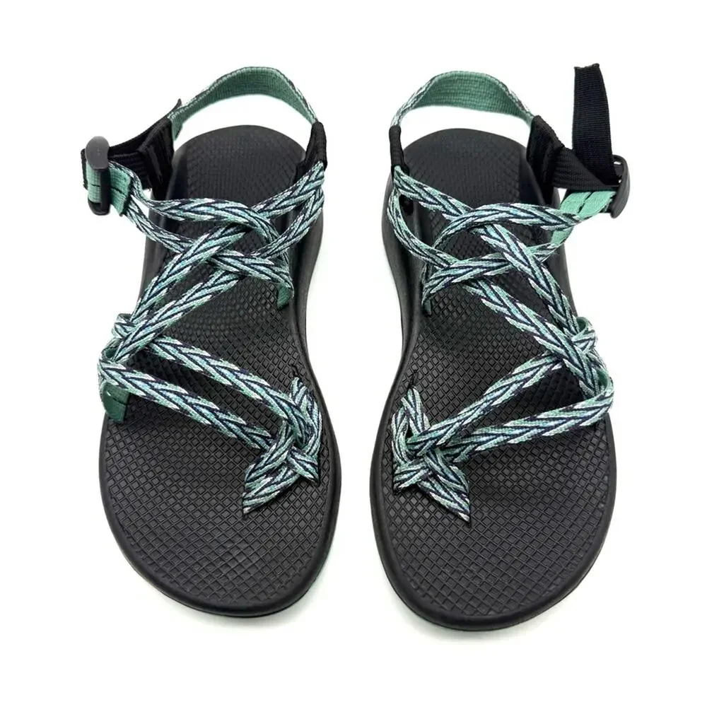 Chaco Z/2 Sandal Strappy Blue Green Diamond Zigzag Pattern Hiking Outdoor Active